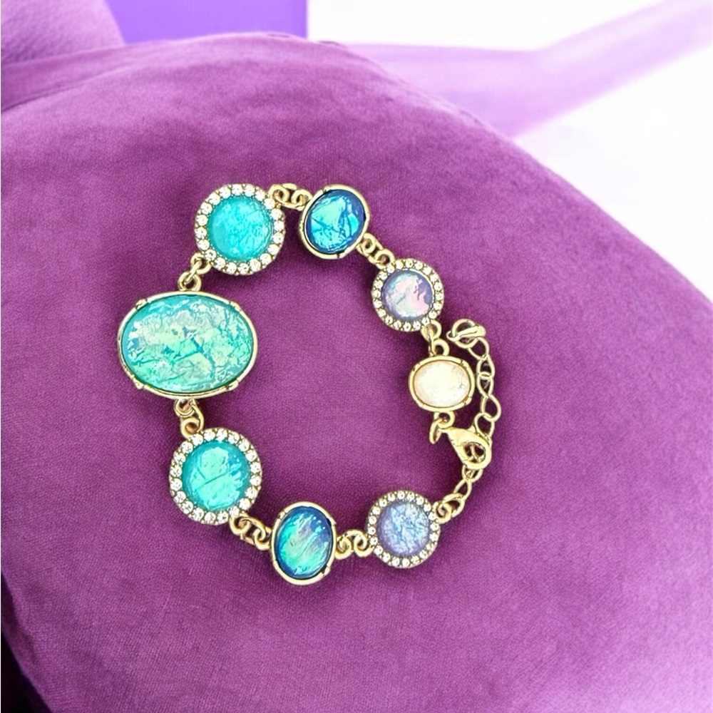 Elegant Gold and Blue Bracelet